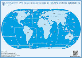Mapa zonas FAO de pesca.Zonas FAO y etiquetado del pescado.