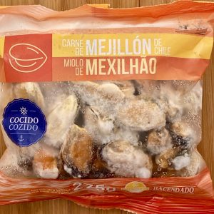 Mejillones cocidos congelados.